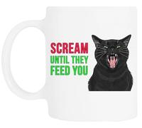 TAMBOOTEE Urla Finché Non Ti Danno Da Mangiare Bicchiere Da Bere In Ceramica Bianca Ceramic Mug Drinking Cup