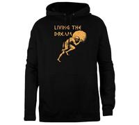 TAMBOOTEE Vivere Il Sogno Pullover Unisex con Cappuccio Nero dalla vestibilità Semplice Black Unisex Hoodie