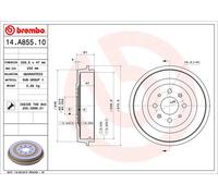 Tambor de freno BREMBO 14.A855.10 per OPEL CORSA 1.3 CDTI (L08, L68)