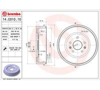 Tambor de freno BREMBO 14.C010.10 per LAND ROVER FREELANDER I (L314)