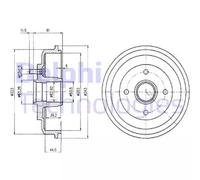 DELPHI BF402 Tamburo freno per FORD