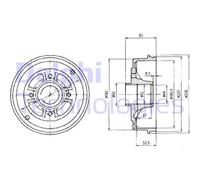 DELPHI BF426 Tamburo freno per DACIA,RENAULT