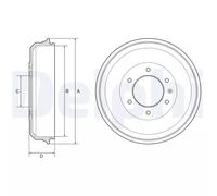 Delphi Tamburo freno BF569 per Isuzu D-MAX I (TFR, TFS) 2002-2012