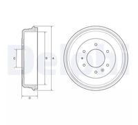 Tambor de freno DELPHI BF581 FORD RANGER 3.2 TDCi 4x4