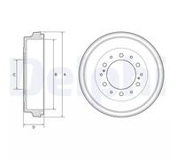 Tambor de freno DELPHI BF590 per TOYOTA HIACE 2.5 D-4D