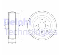 Tambor de freno DELPHI BF616 per NISSAN NV200 Camionnette
