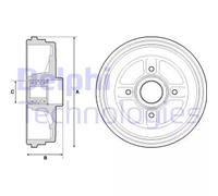 Tambor de freno DELPHI BFR496 per RENAULT CLIO
