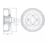 Tambor de freno DELPHI BFR621 RENAULT CLIO 1.5 dCi 90
