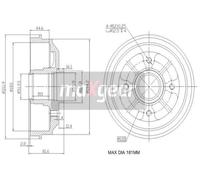 MAXGEAR Tamburo freno per CITROËN PEUGEOT 19-0829