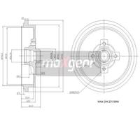 MAXGEAR Tamburo freno per SEAT VW 19-0835
