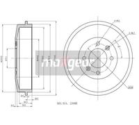 MAXGEAR Tamburo freno per CITROËN PEUGEOT 19-0836