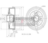 MAXGEAR Tamburo freno per RENAULT 19-1030