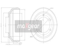 2x Maxgear 19-2304 Tamburo Freno Posteriore per Ford Transit Fb FC Fd FS Fz