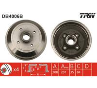 Tambor de freno TRW DB4006B per OPEL CORSA B (S93)