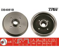 TRW Tamburo freno DB4081B per Audi, SEAT, VW (VW Polo 1.4)
