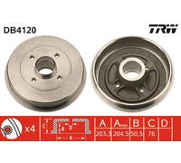 Tambor de freno TRW DB4120 per RENAULT EXPRESS 1.6 D (F404)