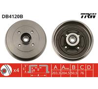 Tambor de freno TRW DB4120B per RENAULT EXPRESS 1.6 D (F404)