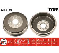 TRW Tamburo freno DB4189 Posteriore Ø112 mm per VW Transporter IV