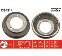 TRW Tamburo freno DB4314 1 pezzo per Ford Transit Furgone 2000-2006