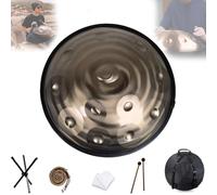 Tambour de langue handpan, instrument de tambour handpan de qualité supérieure 440 Hz, percussion harmonique pour la guérison sonore avec sac à main doux, marteaux à main, support de handpan, chiffon