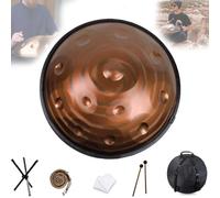 Tambour de langue handpan, instrument de tambour handpan de qualité supérieure 440 Hz, percussion harmonique pour la guérison sonore avec sac à main doux, marteaux à main, support de handpan, chiffon