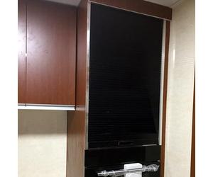 Tambour - Porta dell'armadio da cucina con doghe in ABS, kit con cancello scorrevole e contenitori estraibili per elettrodomestici, facile da installare, colore: nero, adatto per 50,8 x 99,1 x 40,6 cm