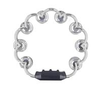 Tambourine Double Row Floral Design a percussione Strumento a mano per la performance del partito (Silver)