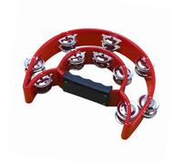 Tambourine, Jingles a Doppia Jingles Hand Telve Tocussion Tambourine Bells Half Bandbell Strumento Musicale per la Festa KTV con Impugnatura Ergonomica (rosso)