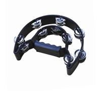 Tambourine, Jingles a Doppia Jingles Hand Telve Tocussion Tambourine Bells Half Bandbell Strumento Musicale per la Festa KTV con Impugnatura Ergonomica (BLACK)