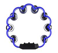 TAMBOURINE METAL JINGLES HAND HEET TCUSSION SUONO HAND ANCHI ANCHI STRUMENTI STRUMENTI SCUOLA SCUOLA DI CASA DOPPIO JINGLES TAMBOURINE PER ADULTI (Blu)