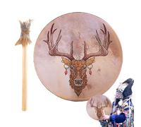 Tambours Chamaniques - Tambour à main chaman de 9 pouces avec tête de cerf | Instrument de guerison sonor, fabrication artisanale, idéal pour méditation, rituels spirituels, thérapie sonor, musique