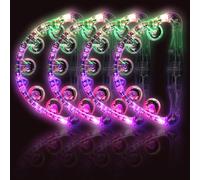 Tamburelli musicali con luce a LED: si illuminano al buio, per feste, tamburelli a LED, strumenti a percussione per bar, matrimoni, pista da ballo, Natale, 4 pezzi, colore: bianco