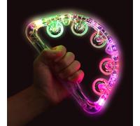 Tamburelli musicali con luci a LED: si illuminano al buio, per feste, tamburelli a LED, strumenti a percussione per bar, matrimoni, pista da ballo, Natale, 1 pezzo