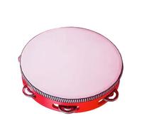 Tamburelli per adulti - Tamburello palmare da 20,3 cm con campanellini, strumento a percussione in legno, strumento musicale a singola, suono professionale per feste, aule, chiesa, spettacoli sul