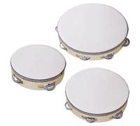 Tamburello | 3 pezzi Tamburello a percussione monopetto per adulti - strumento musicale portatile per imparare a insegnare principianti eventi scolastici