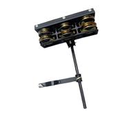 Tamburello a doppia fila montabile strumento a percussione con asta di fissaggio e clip per batteristi chitarristi - piastra campana dorata