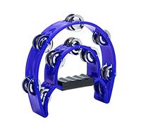 Tamburello a doppia fila, Musfunny Metal Jingles Hand Held Percussion Tamburello Strumento Musicale Regalo per Bambini e Adulti (Blu Tamburello