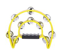 Tamburello a Doppio Strato, Strumento Musicale a Percussione con Tamburello a Campana a Doppia Jingles (YELLOW)