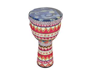 Tamburello a mano africano da 20,3 cm, portatile, strumento a percussione per djembe con motivi artistici per bambini Tamburello leggero, strumenti musicali per l'illuminazione della prima infanzia