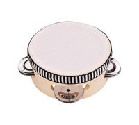 Tamburello a mano da 10,2 cm con sonagli a fila singola, pelle di tamburo in poliestere, per musica, danza e feste