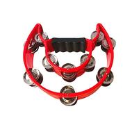 Tamburello a Mezza Luna, Tamburello con Campane Tamburello in Plastica Per Bambini Tamburello Tenuto in Mano con Jingle in Metallo Strumenti a Percussione Per Adulti Bambini