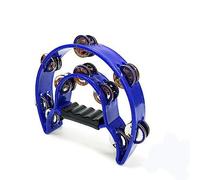 Tamburello a mezzaluna a percussione in metallo da 22,9 cm, per adulti, KTV, feste, doppia fila di percussioni in metallo, multicolore (blu)