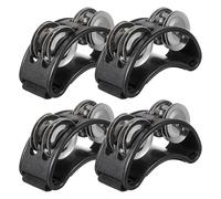 Tamburello A Pedale 4 pezzi di tamburello con piede nero, Jingle Bells, strumento a percussione for adulti, leggero e portatile, bomboniera musicale Tamburello Per Grancassa