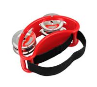 Tamburello a Pedale, Campane in Acciaio Inossidabile, Design Ergonomico, per Cajon Bongo Congas Djembe (rosso)