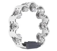 Tamburello, Acciaio Inossidabile ABS Ampia Applicazione Jingles a Percussione Manuale Design Floreale Portatile a Doppia per la Festa (SILVER)