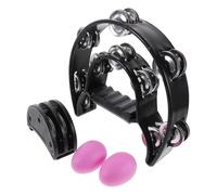 Tamburello con pedale Set di percussioni portatili a doppia fila for tamburello a da 6 pezzi for agitatori for l'educazione musicale piede Jingle Bells Egg Shaker