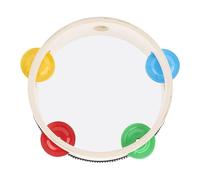 Tamburello da 10 Pollici Tenuto in Mano Campana per Tamburi in Metallo di Betulla Jingles Tamburo Musicale Educativo, Strumento a Percussione per Giochi di Società (6 pollici