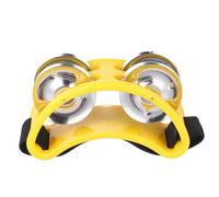 Tamburello da calpestare, Tamburello a campana a doppia fila 2 pezzi Accessorio for percussioni multicolore for musicisti(Yellow)