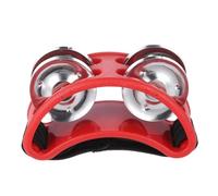 Tamburello da calpestare, Tamburello a campana a doppia fila 2 pezzi Accessorio for percussioni multicolore for musicisti(Red)