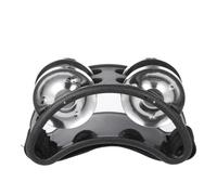 Tamburello da calpestare, Tamburello a campana a doppia fila 2 pezzi Accessorio for percussioni multicolore for musicisti(Black)